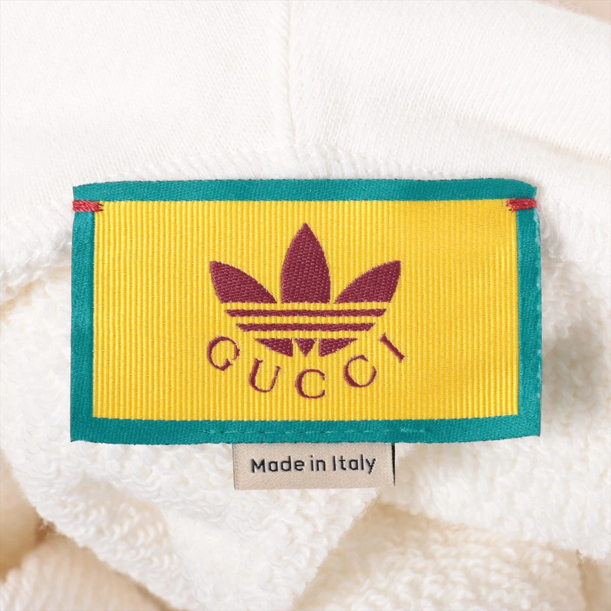 グッチ × adidas アディダス パーカー 717427 白系 メンズS中古 グッチ×アディダス コットン パーカー S メンズ ホワイト 717427