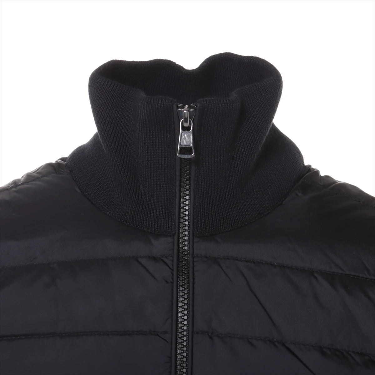 【国内正規品】美品 モンクレール ダウンジャケット M ウール切り替え ネイビー MONCLER (モンクレール) フード着脱 切り替え フルジップ ダウン