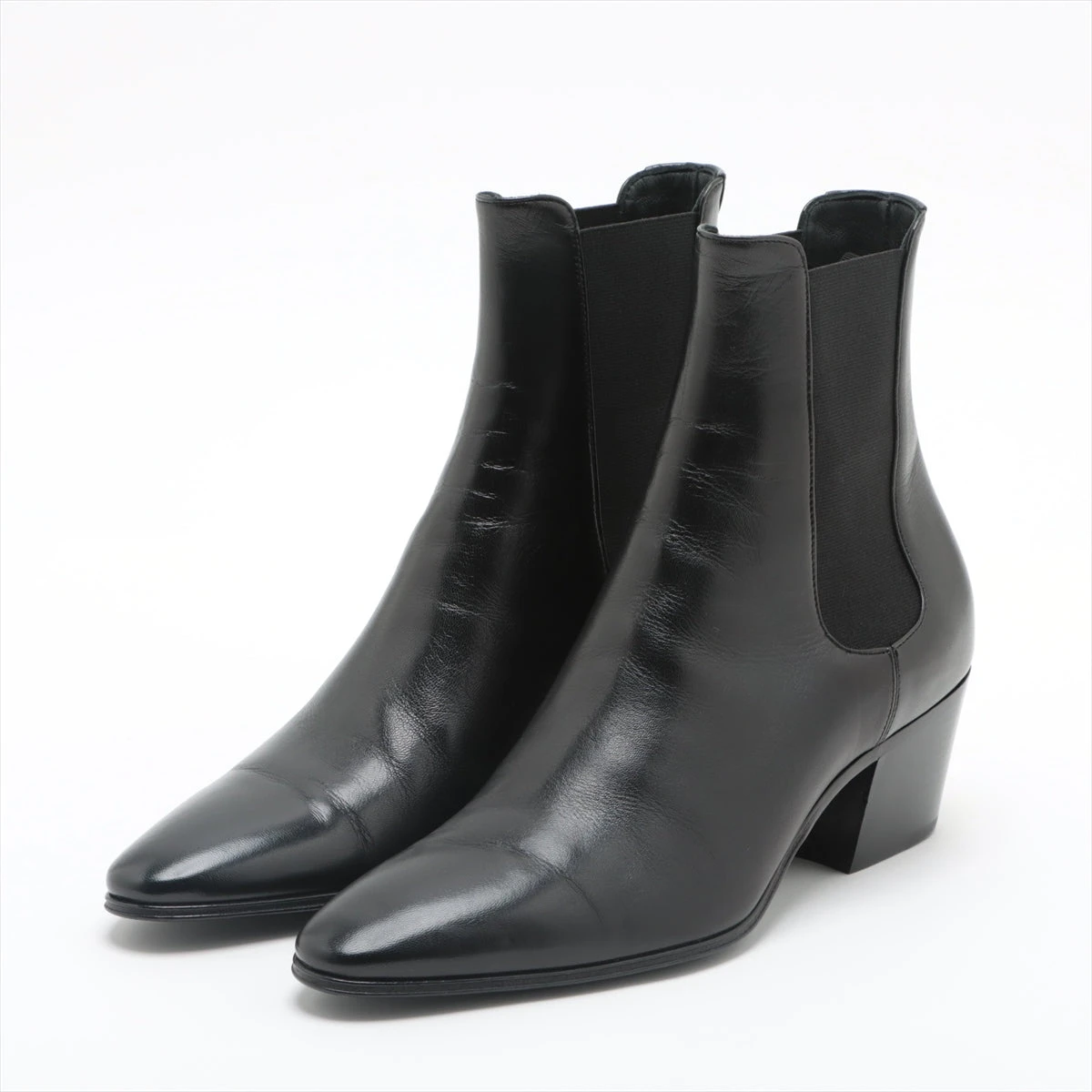 SAINT LAURENT 黒 レザー ブーツ 37 サンローランパリ レザー ブーツ 37 レディース ブラック 669173