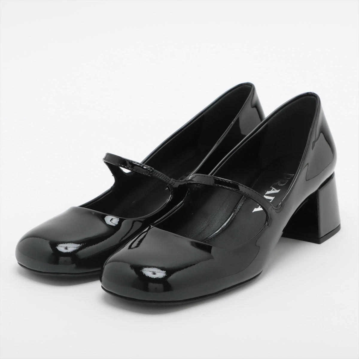 PRADA 可愛い メリージェーン パンプス 本革 パテントレザー 黒 プラダ パテントレザー パンプス 36 レディース ブラック メリー
