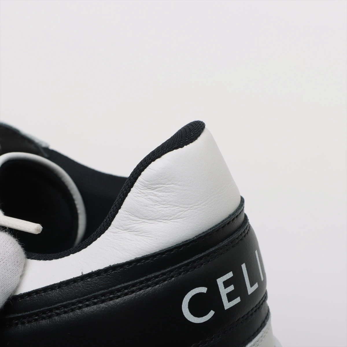 セリーヌ レザー スニーカー 37 レディース ブラック×ホワイト