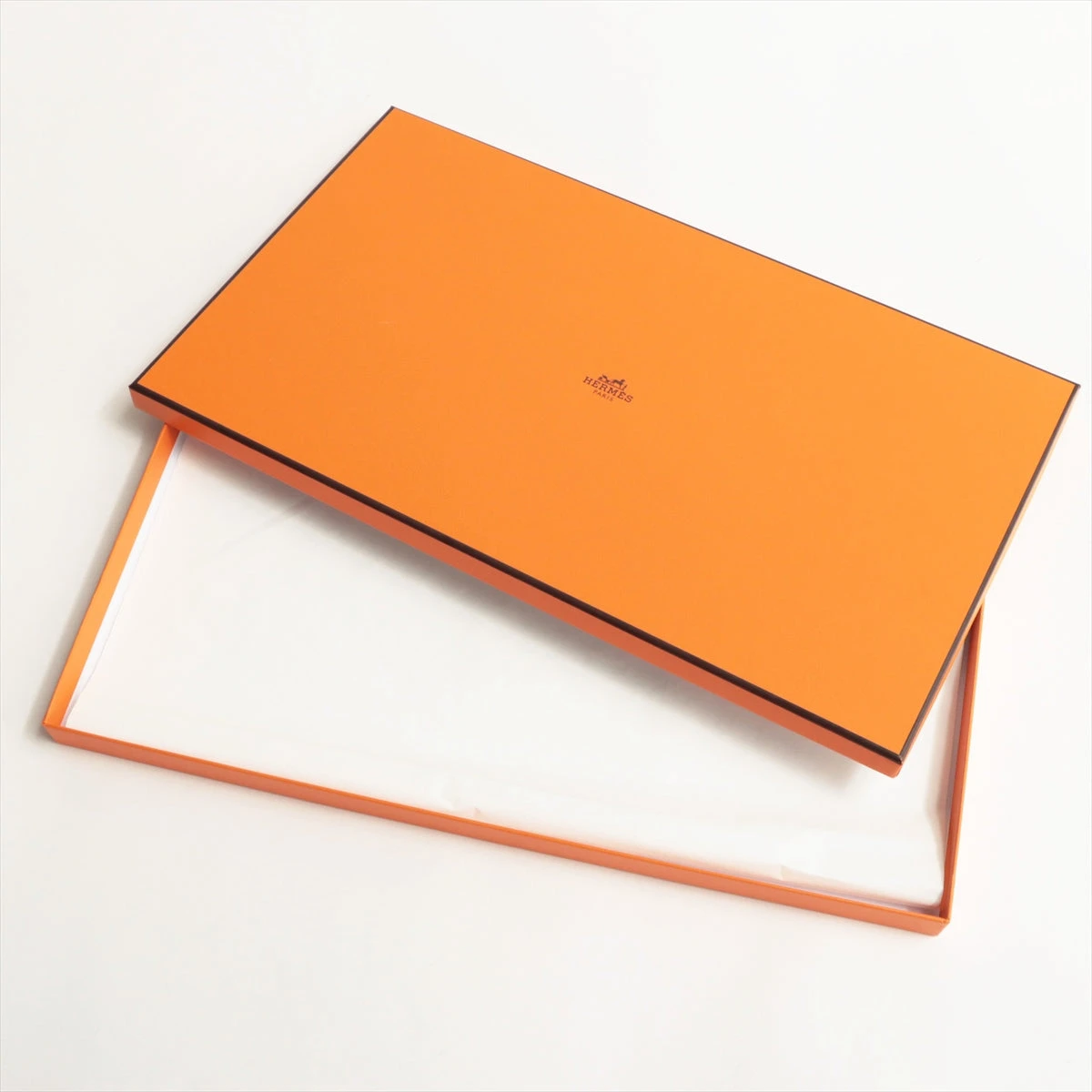 hd【used】HERMES エルメス スカーフ大判 140 オレンジ シルク カメラ 巾着