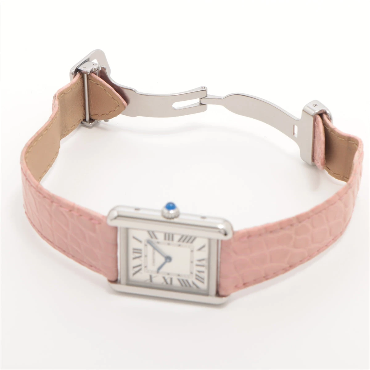 カルティエ タンクソロSM W1018255 SS×革 QZ シルバー文字盤 A2465593