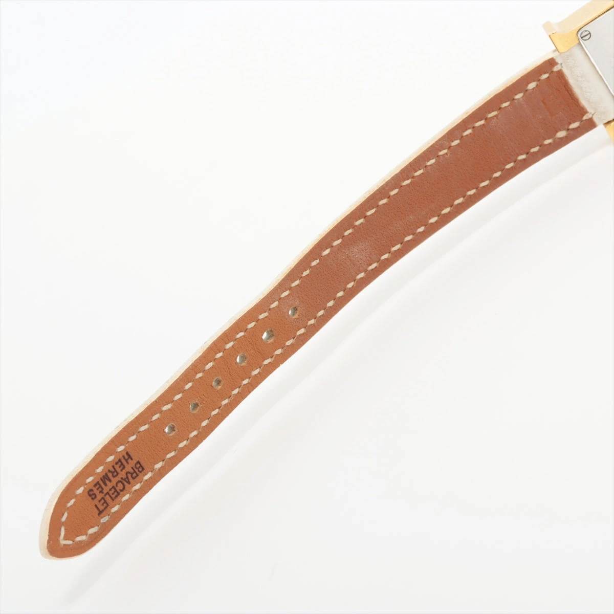 エルメス Hウォッチ ミニ HH1.101 GP×革 QZ 白文字盤 A2417080