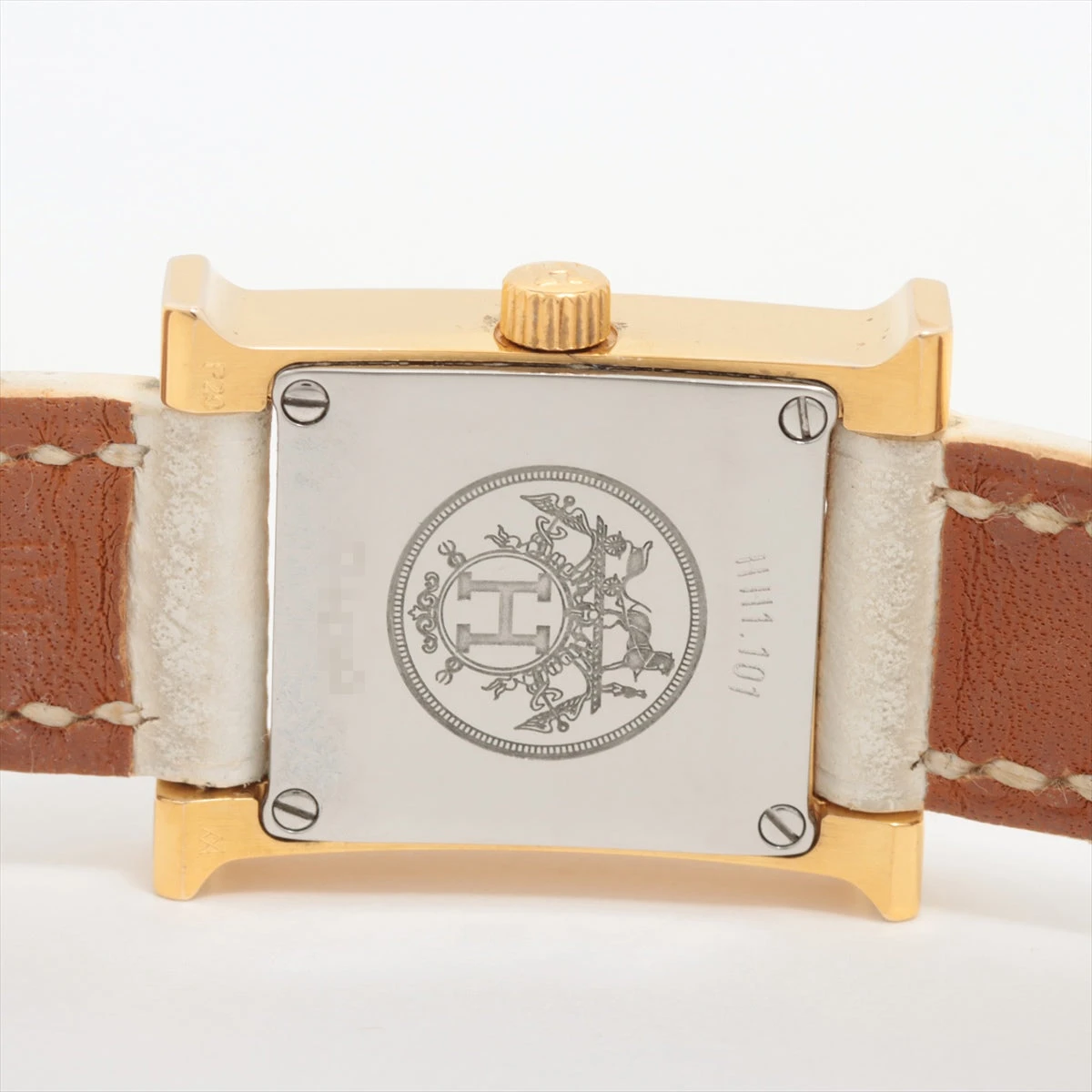 極美品 HERMES エルメス HH1.101 Hウォッチ ミニ 付属品付き エルメス Hウォッチ ミニ HH1.101 ホワイト レディース 時計