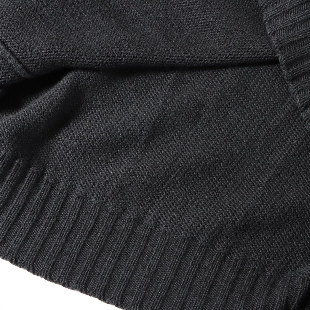 エルメス カシミヤ×コットン セーター XL メンズ ブラック A2484983 