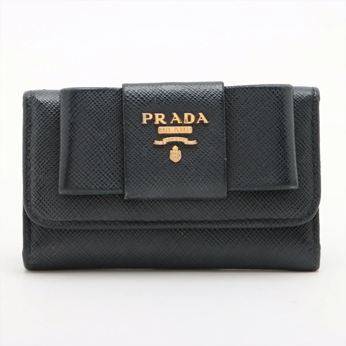 PRADA サフィアーノレザー キーケース ブラック 1PG222 プラダ 1PG222 ナイロン×レザー キーケース ブラック Aランクの買取