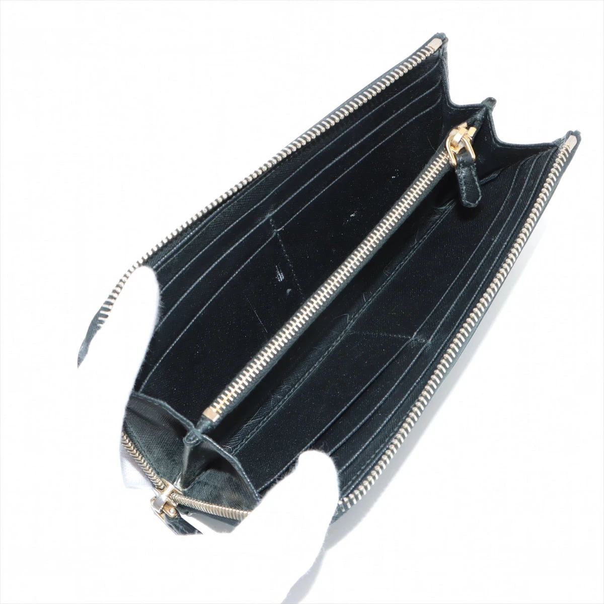 プラダ サフィアーノ 1M1183 レザー 財布 ブラック A2486079｜中古