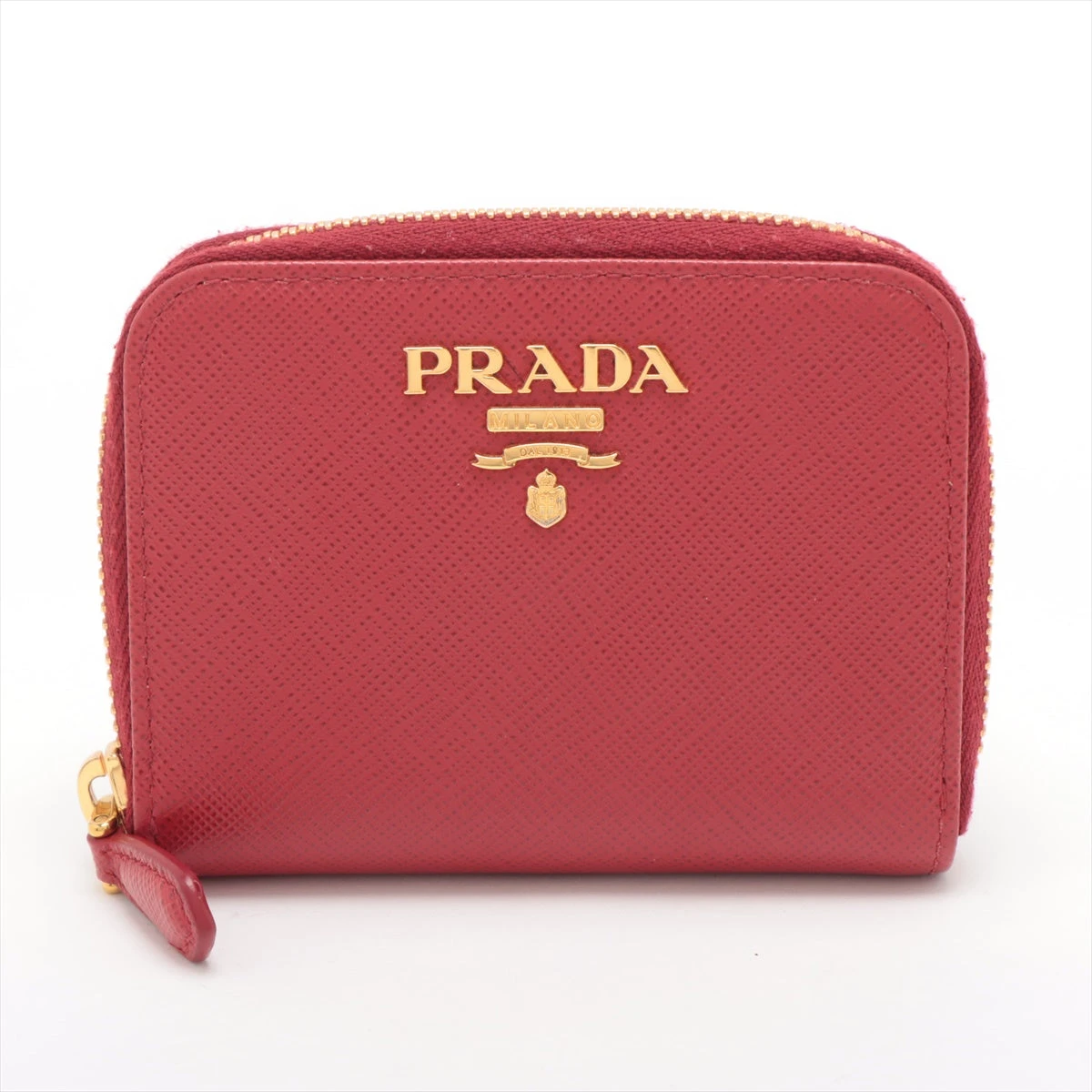 一点物 正規品 PRADA 1MM268 コインケース 赤 レザー サフィアーノ ギャランティカード付き☆一点物 正規品 PRADA プラダ 1MM268