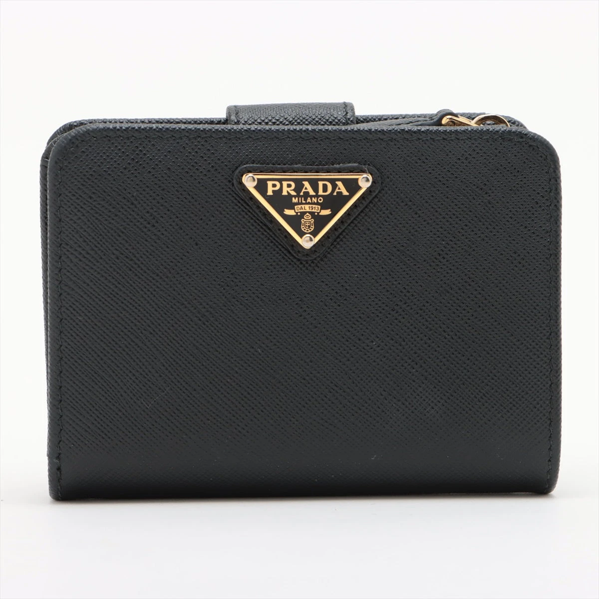 プラダ サフィアーノ 1ML018 レザー コンパクトウォレット ブラック  