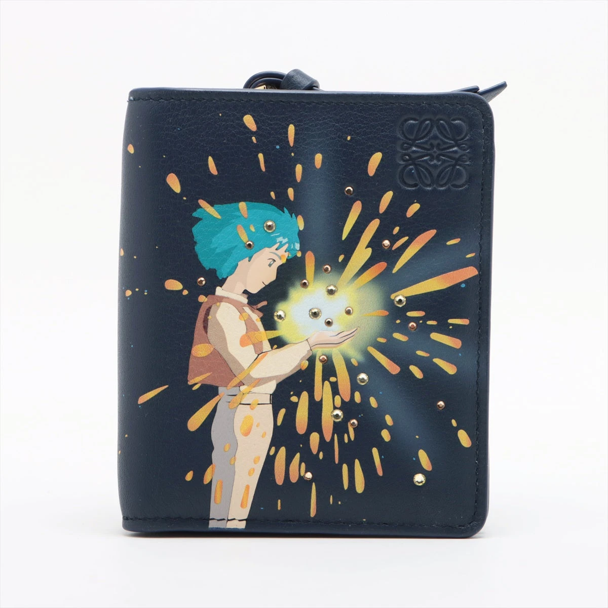 ロエベ×スタジオジブリ アナグラム レザー 財布 ネイビー