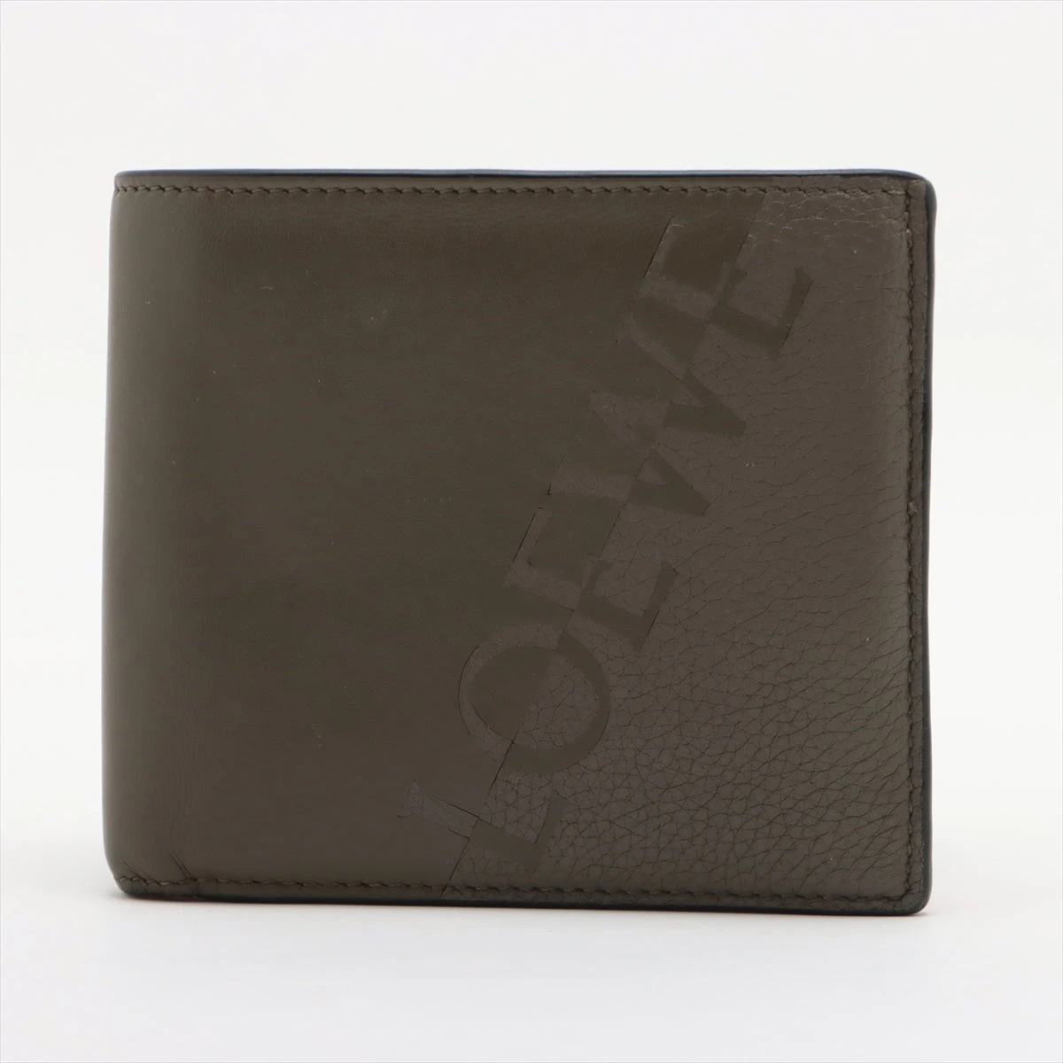 ロエベ レザー コンパクトウォレット カーキ A2491725|中古 ロエベ レザー コンパクトウォレット カーキ A2491725|中古