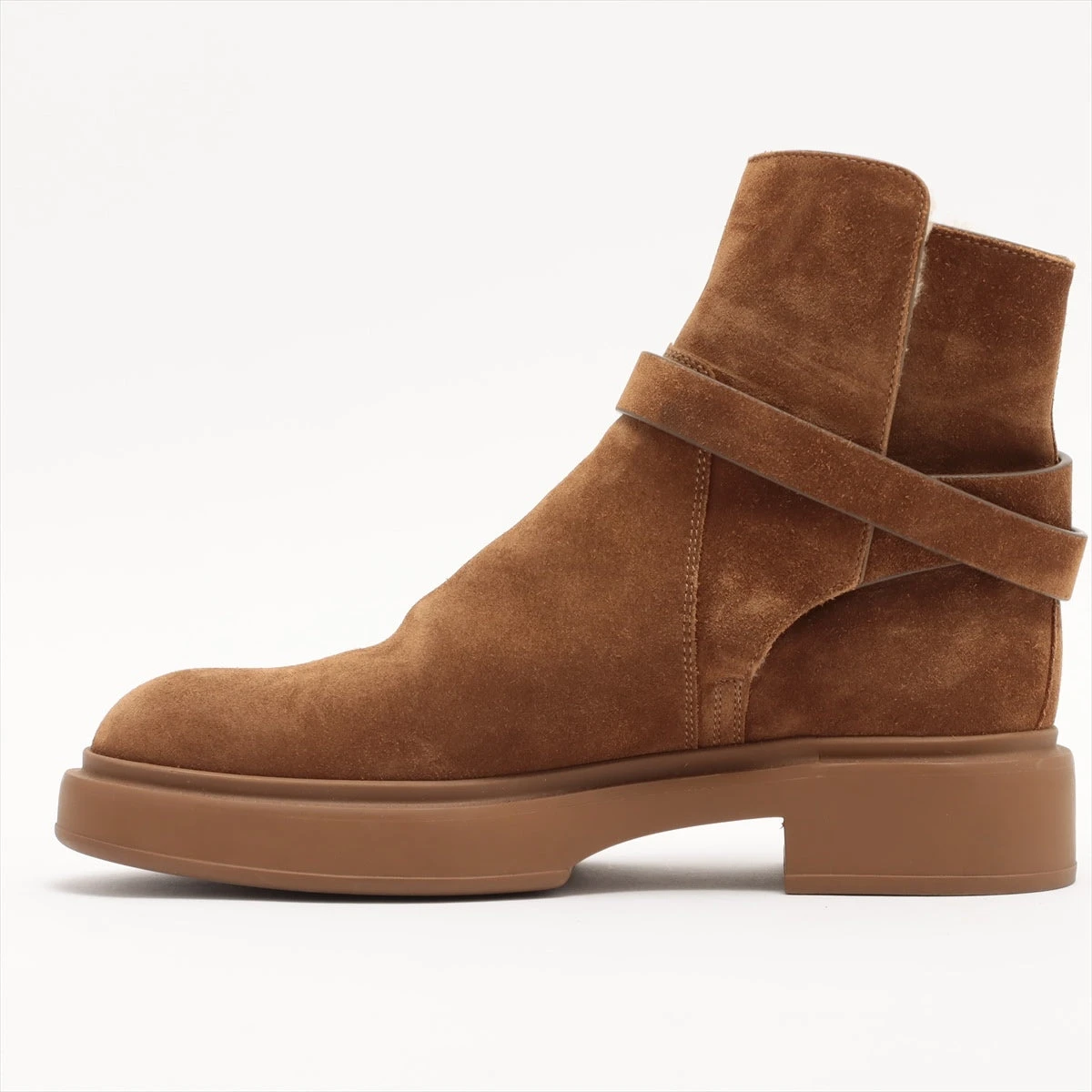 エルメス シープスキン ショートブーツ 35 レディース ブラウン ヴェオ