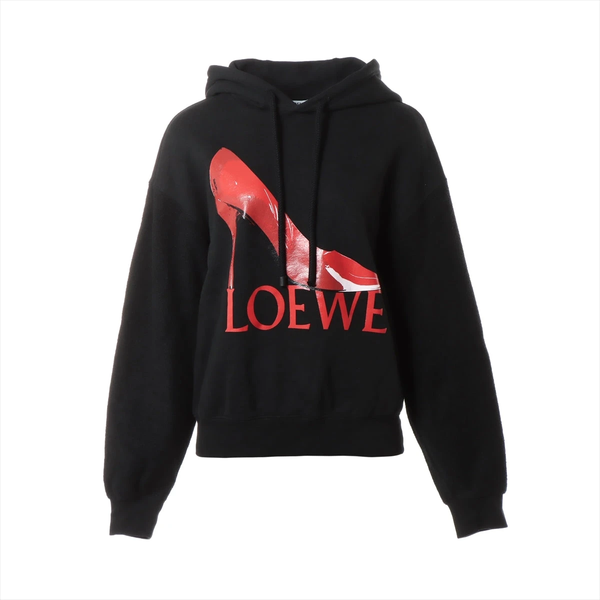 ロエベ 22AW コットン パーカー XS ブラック パンプスプリント ドロー  
