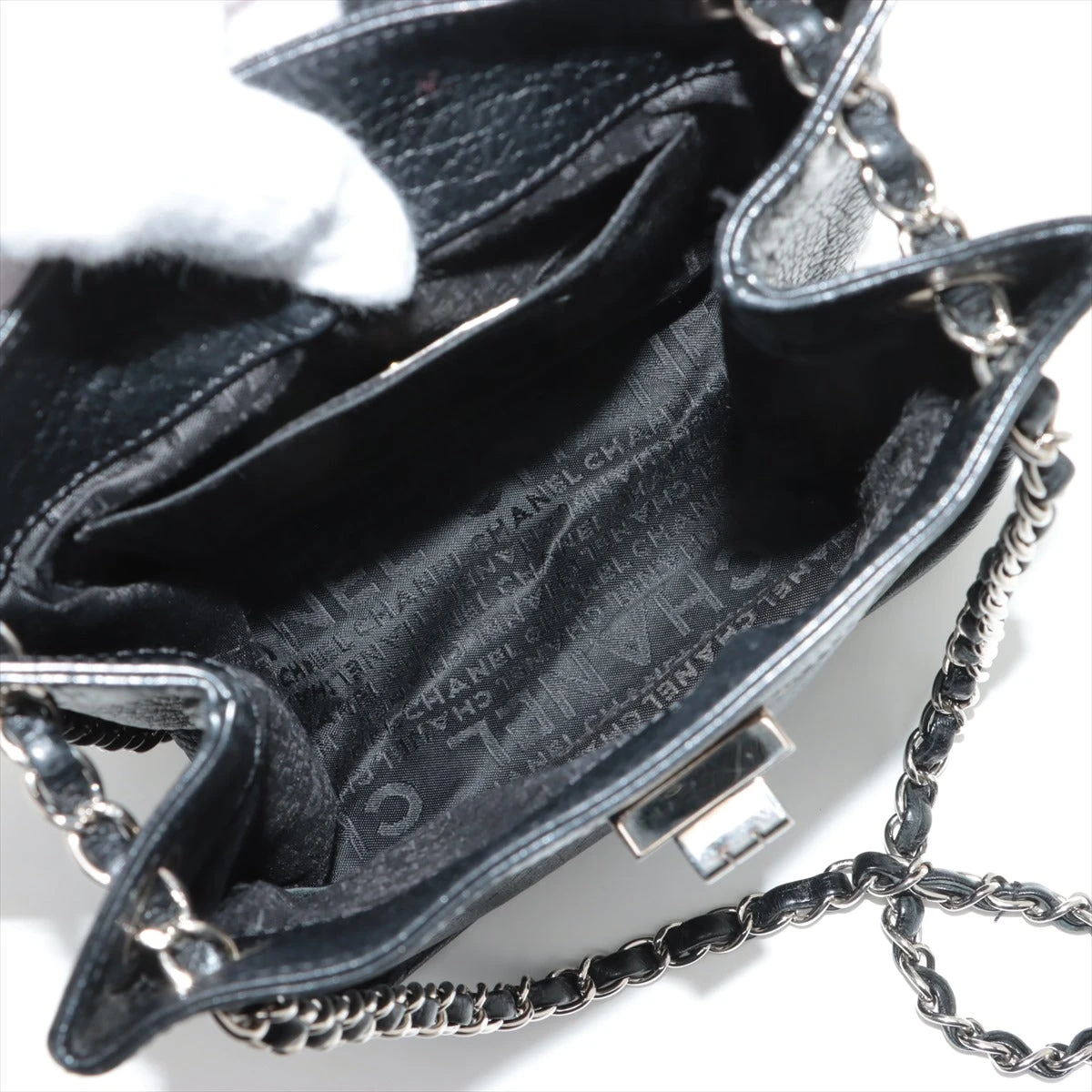 CHANEL CC_ミニ 2.55 ショルダーバッグ ブラックレザー Mini 2.55 handbag, Aged calfskin & gold-tone metal, black