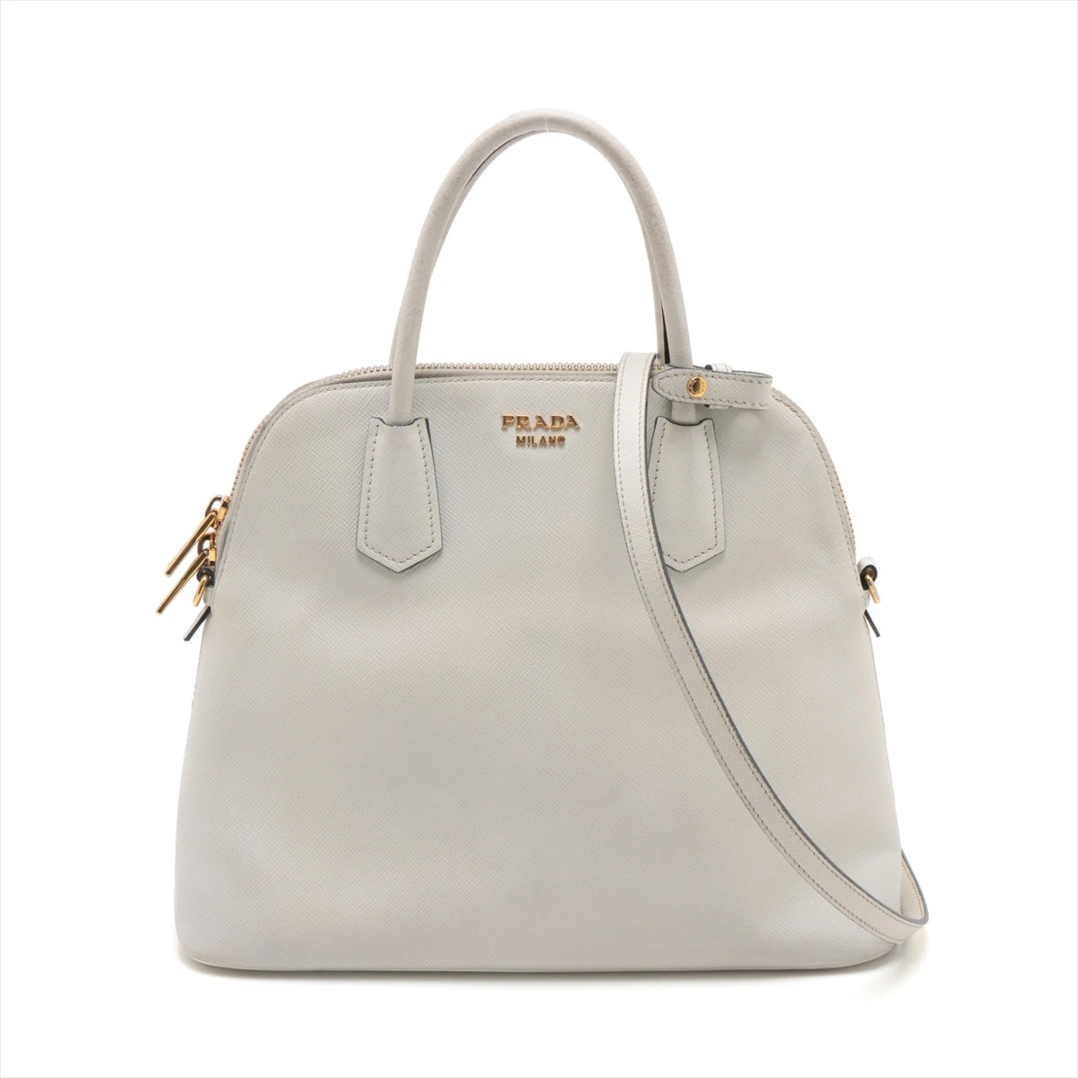 PRADA サフィアーノレザー ハンドバッグ ホワイト PRADA サフィアーノレザー ハンドバッグ ホワイト