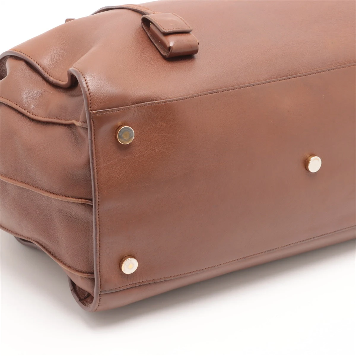 サンローランパリ サックドジュール レザー トートバッグ ブラウン