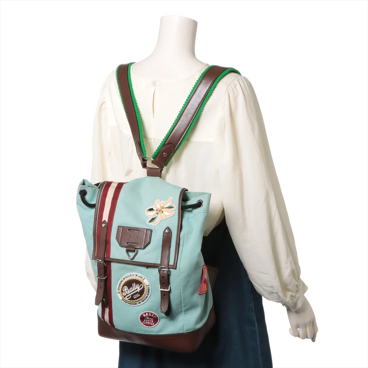 Bally】バリーアルピナキャンパスレザーリュックサックバック