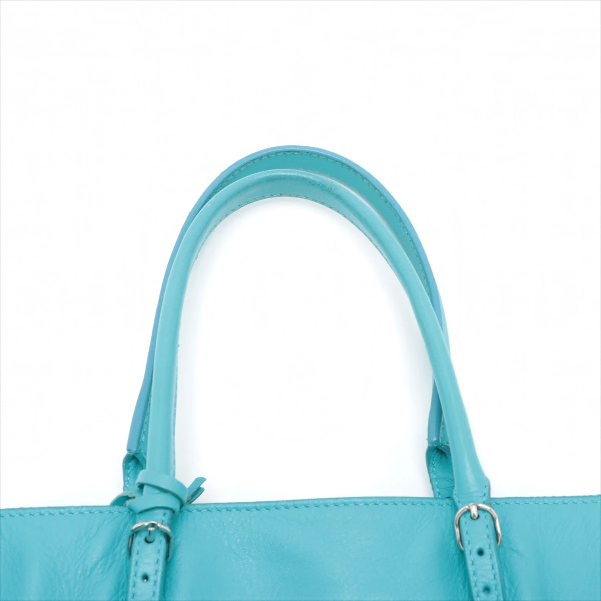 【美品】バレンシアガ　クラシック　エッジ　トートバッグ　ペーパー　レザー　ブルー 美品】バレンシアガ クラシック エッジ トートバッグ ペーパー