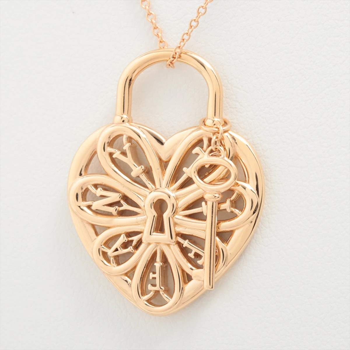 極美品　レア　ティファニー　ラージ　フィグリー　ハート　キー　ハート　ネックレス TIFFANY&Co[ティファニー] フィリグリーハート& キーペンダント