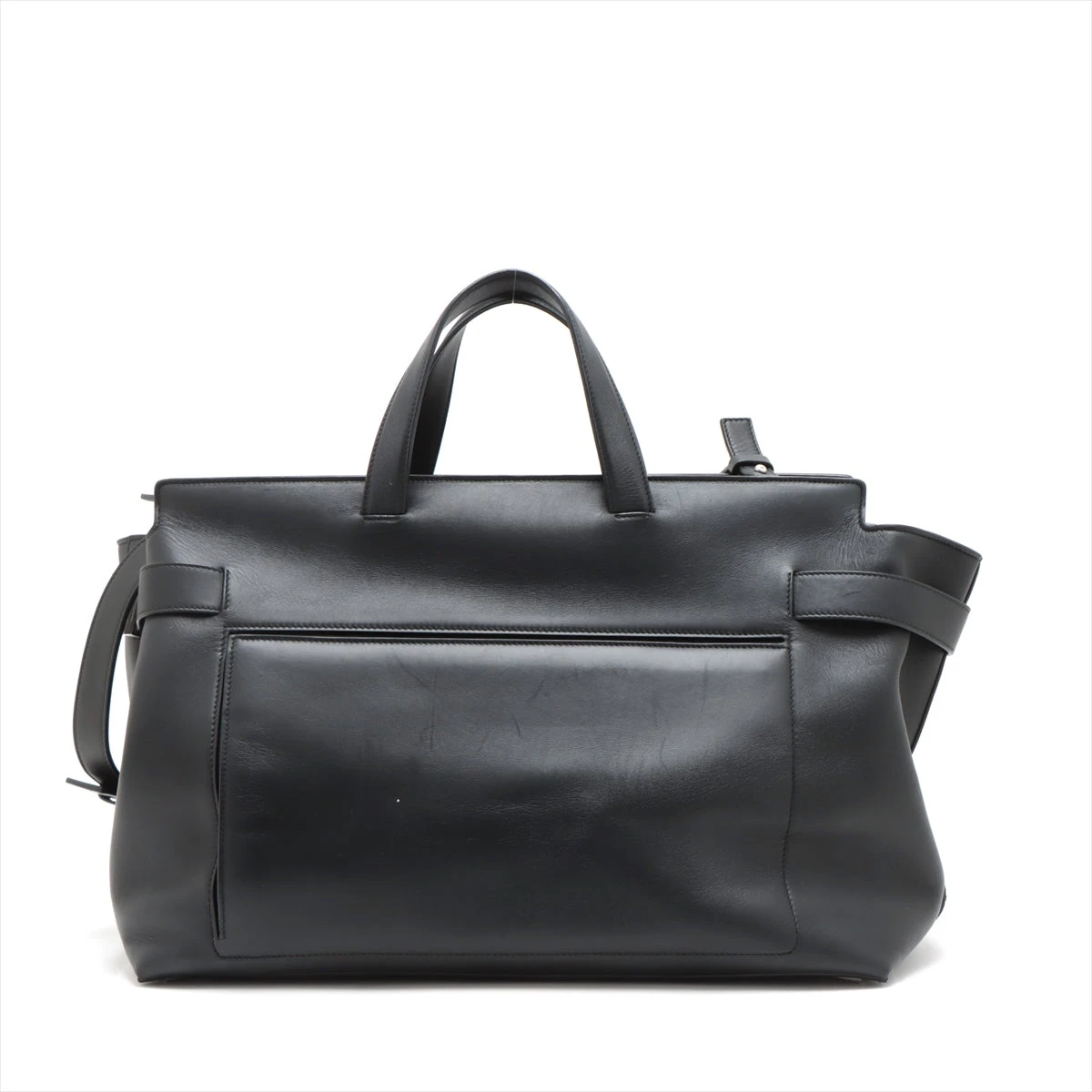 【美品】フェラガモ 2WAY ビジネスバッグ レザー 濃灰 ロゴショルダー 美品】フェラガモ 2WAY ビジネスバッグ レザー 濃灰 ロゴ