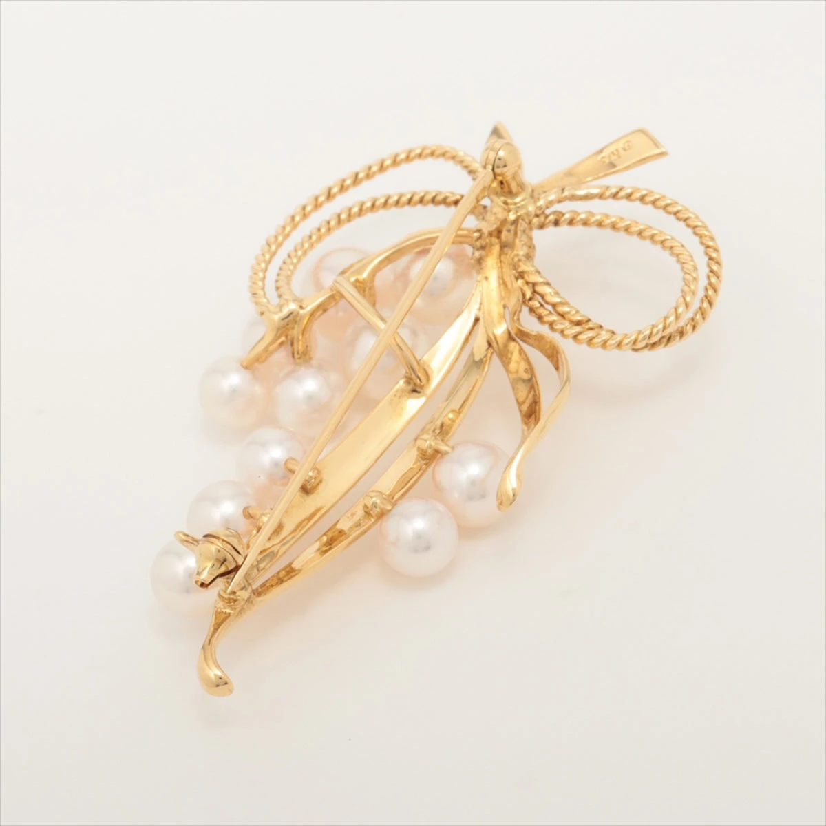 ミキモトパールブローチ MIKIMOTO - ミキモト ブローチ パール 真珠 5.0-6.8mm リーフ