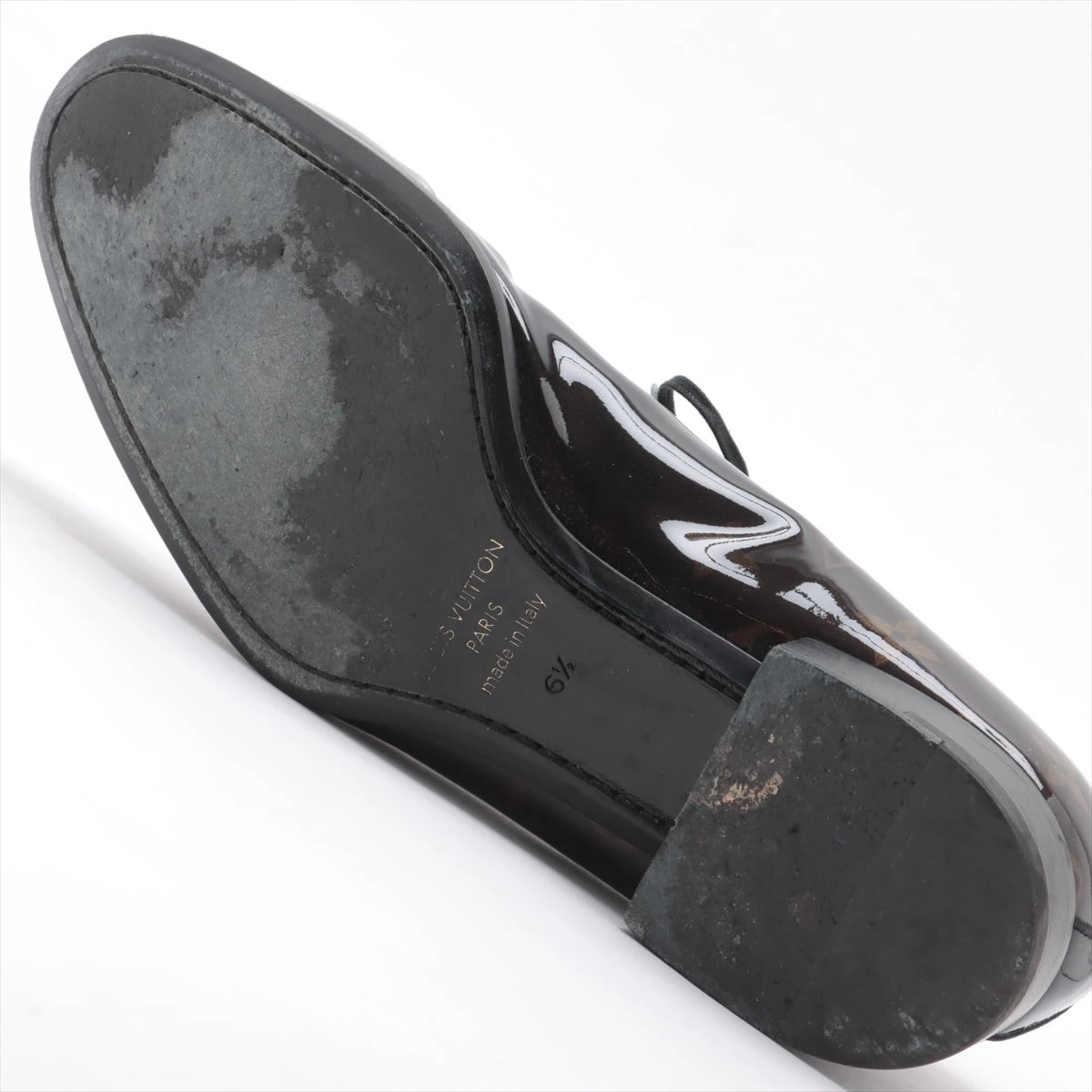 超美品 LOUIS VUITTON パテント オペラシューズ 6 1/2 ヴィトン LVヴァンドームライン 18年 パテントレザー ドレス