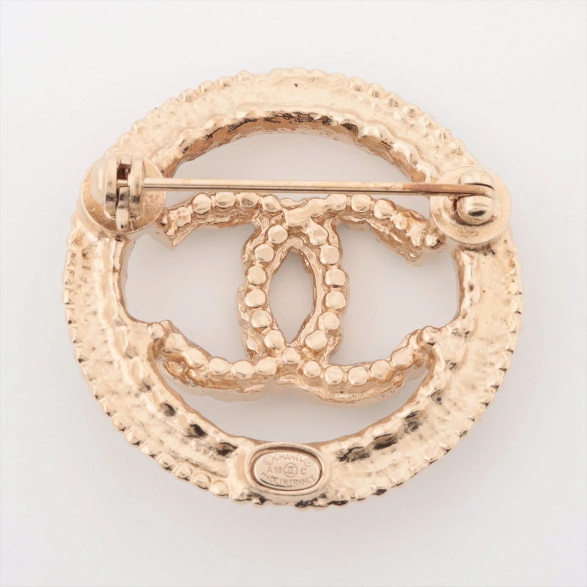 ココマーク ブローチ GP×ラインストーン×フェイクパール ゴールド ココマーク ブローチ バンビ GP ラインストーン フェイクパール