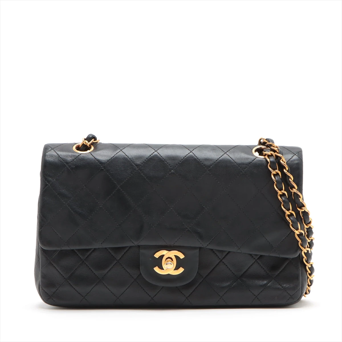 CHANEL マトラッセ ゴールド金具 ラムスキン Wフラップ マトラッセ Wフラップチェーンショルダー25 ベージュ/ゴールド
