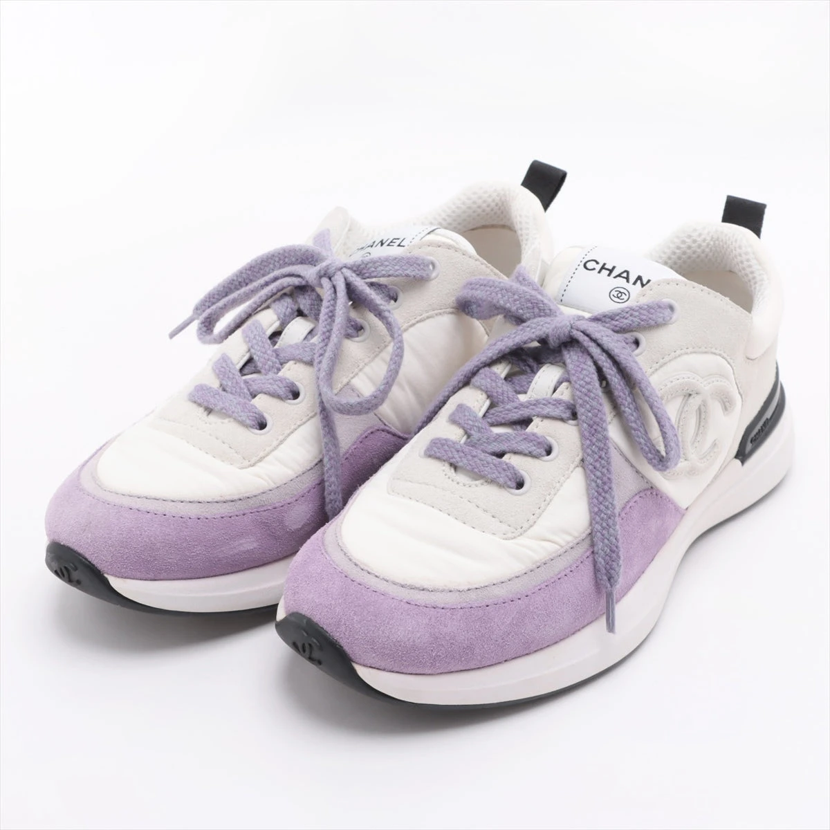 シャネル ココマーク ファブリック スニーカー 38 レディース マルチ