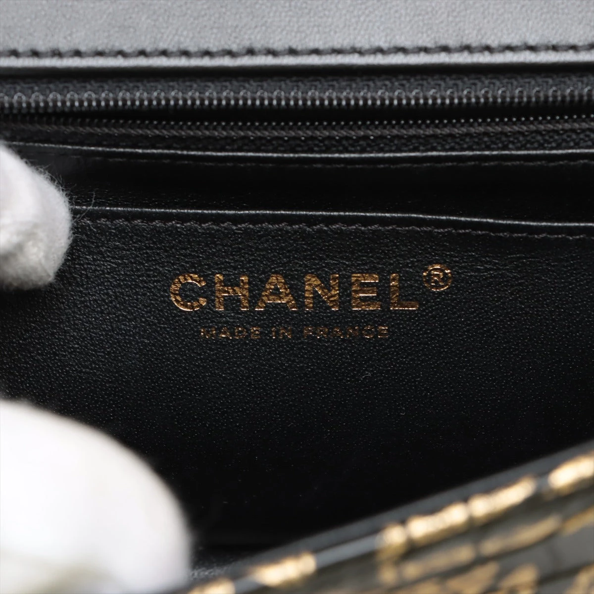 極美品 シャネル CHANEL ストラップ付クラッチバッグ クロコ型押し シャネル 2.55 クロコ型押し シングルフラップ ダブルチェーン