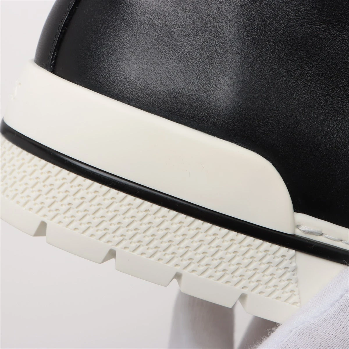 エルメス レザー ハイカットスニーカー 42 メンズ ブラック サイド