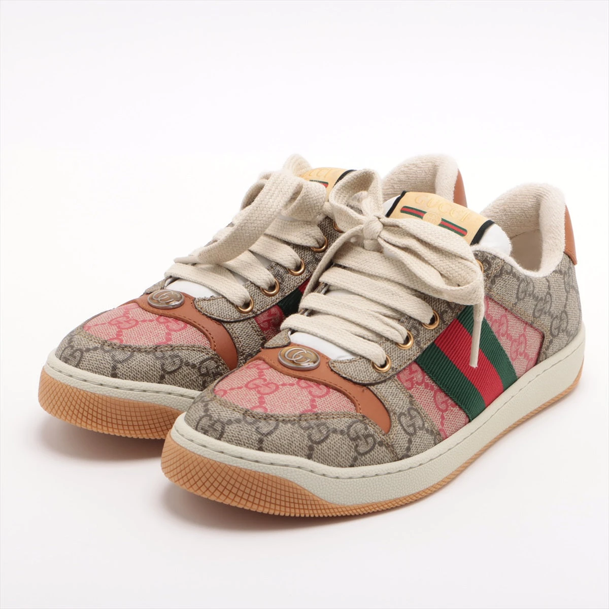 8LS05_GUCCI レディース スニーカー GGスプリーム 24cm グッチ スクリーナー PVC スニーカー 36 1/2 レディース