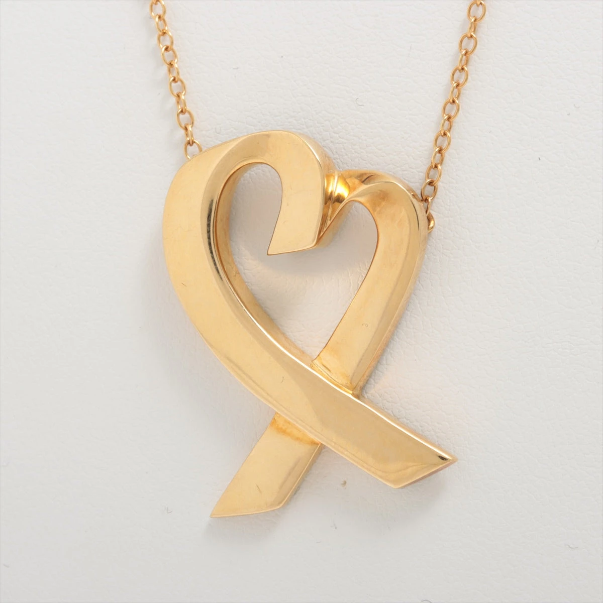 ティファニー ラビングハート ネックレス 750(YG) 11.9g トップ