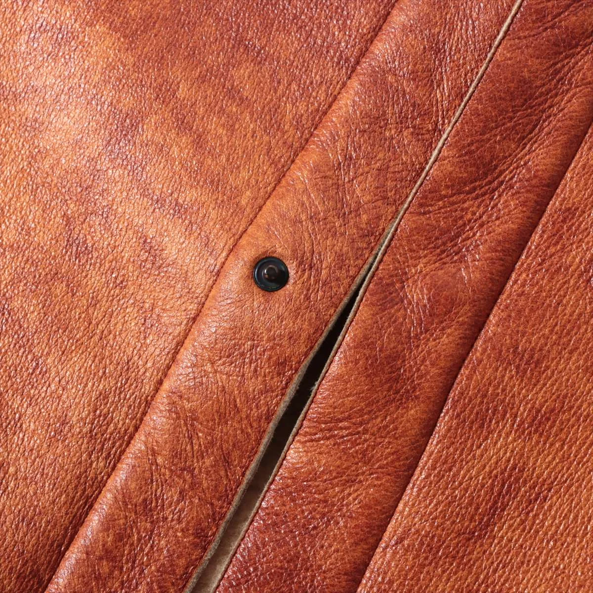 ジルサンダー レザー レザージャケット 48 メンズ オレンジ 裏ファー