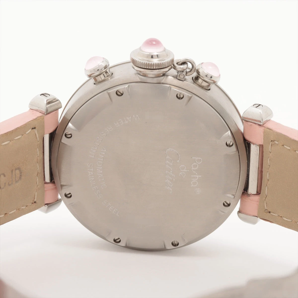 カルティエ パシャC クリスマス限定 W3106599 SS×革 AT ピンクシェル