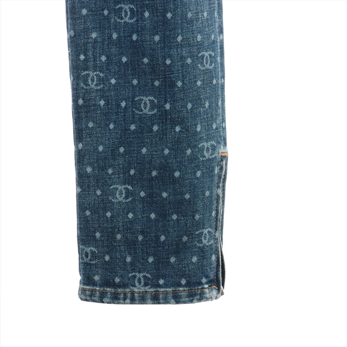 シャネル ココボタン 23P コットン×ポリウレタン デニムパンツ