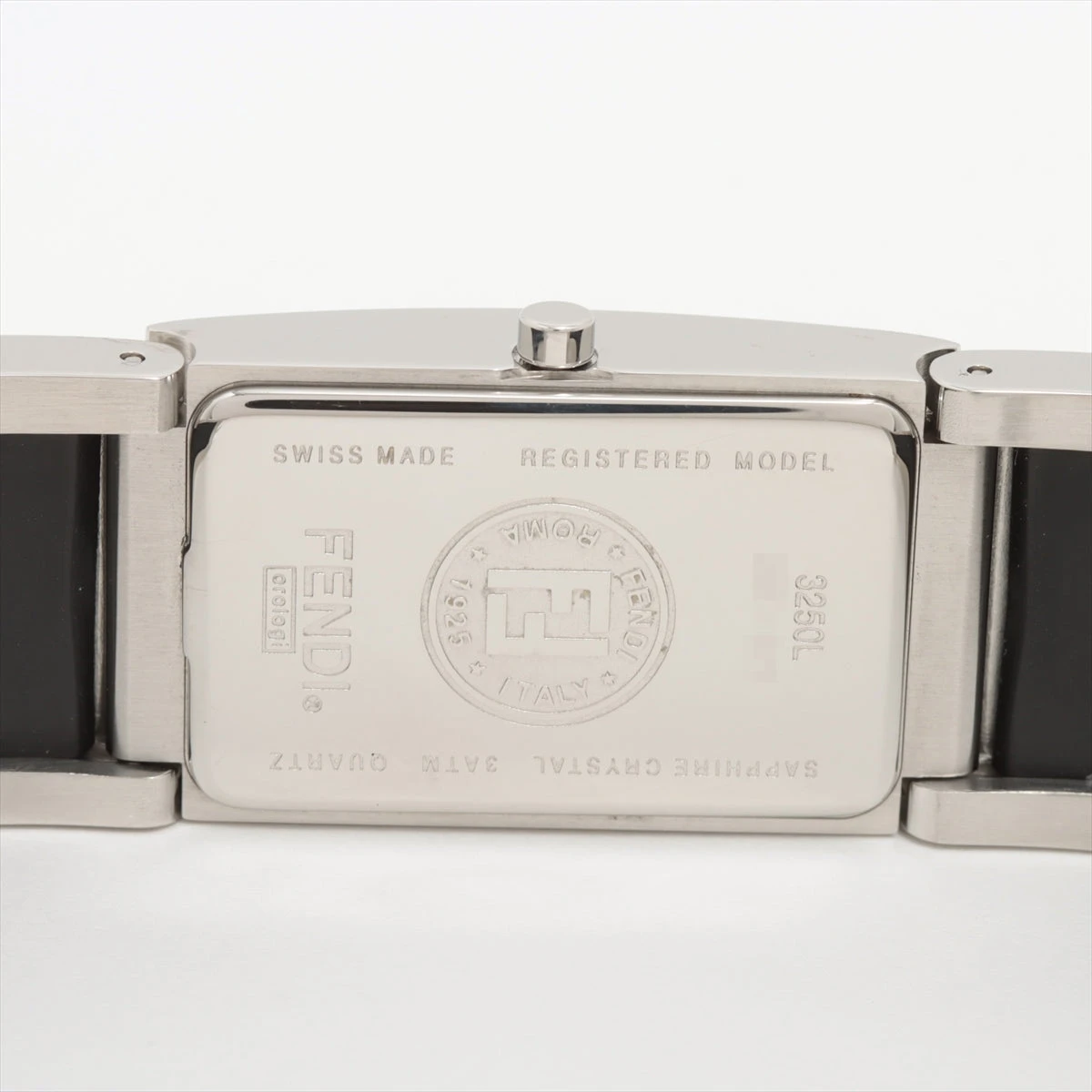 フェンディ バングルウォッチ 3250L SS×ラバー QZ 黒文字盤 A2444792