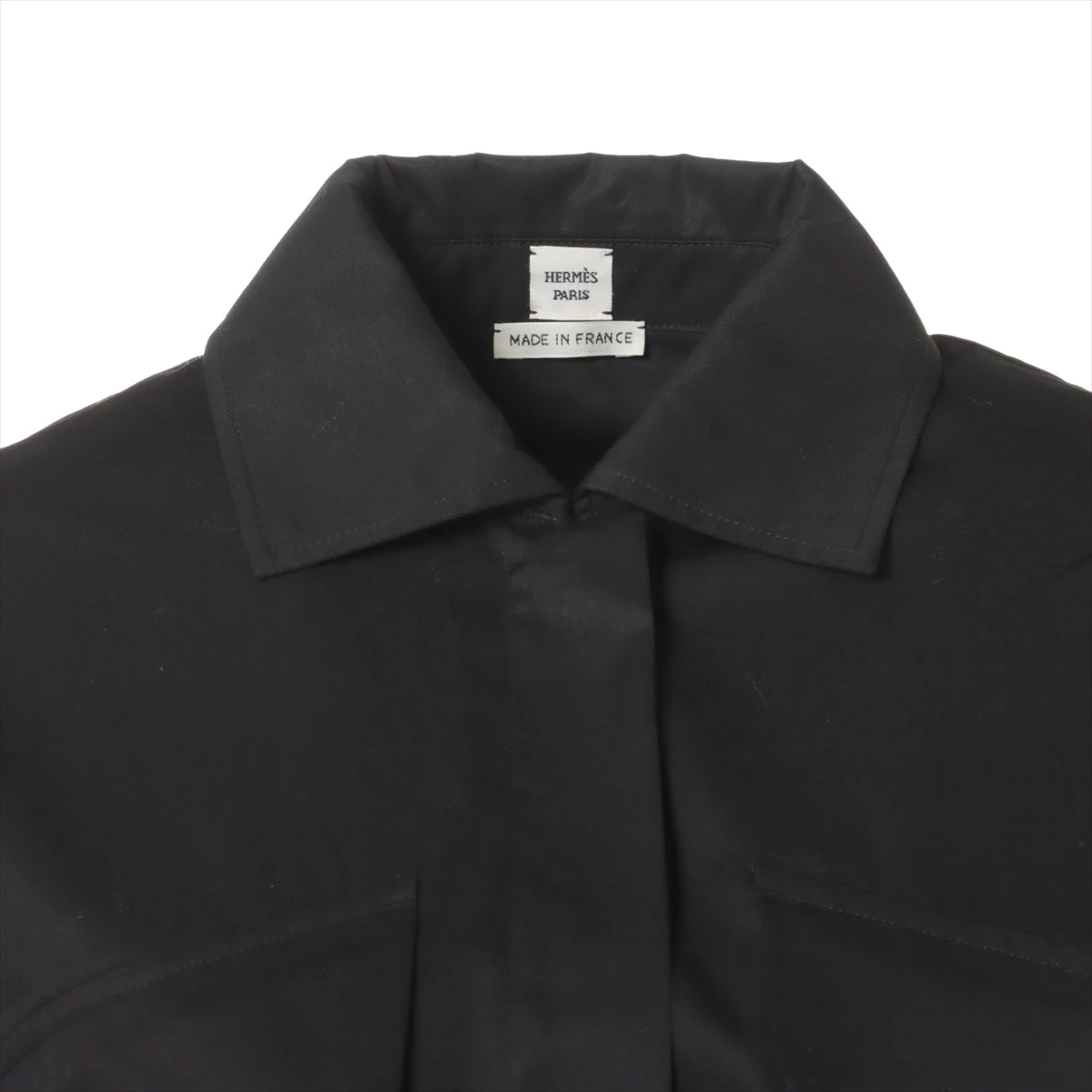 エルメス　黒　セリエボタン　コットン　シャツ HERMES - 美品 エルメス HERMES シャツ ロングスリーブ セリエボタン