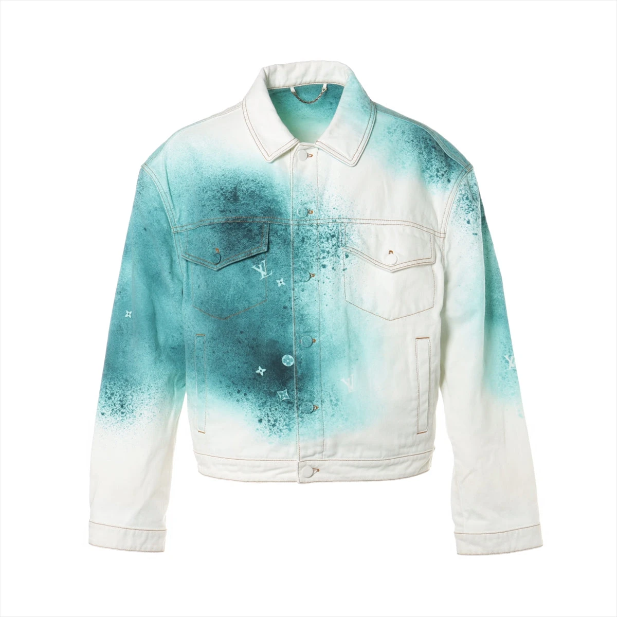 定価以下 新品未使用 BTS SUGA ウォリアーズ ジャケット Lサイズ ヴィトン 23SS コットン デニムジャケット 50 メンズ ホワイト