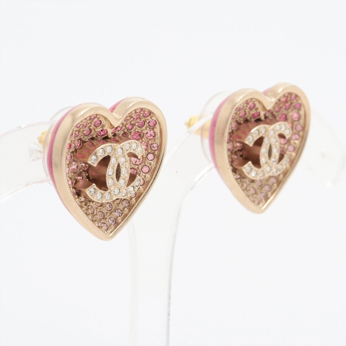 シャネル ココマーク C23P ピアス(両耳用) GP×ラインストーン ゴールド