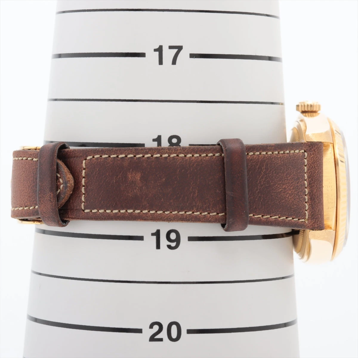 ロレックス デイデイト 18038 6175351 YG×社外革 AT タイガーアイ文字