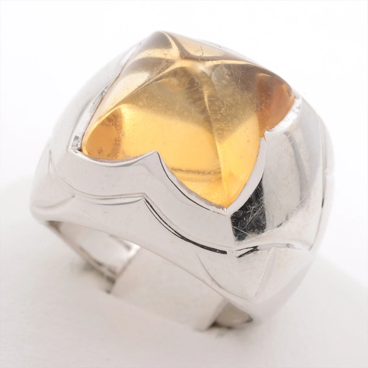 ❤️【BVLGARI】♡ブルガリ❤️ピラミデ✨シトリン❤️リング ❤️750（WG）❤️ 楽天市場】美品 ブルガリ ピラミデ リング 13号 シトリン 750