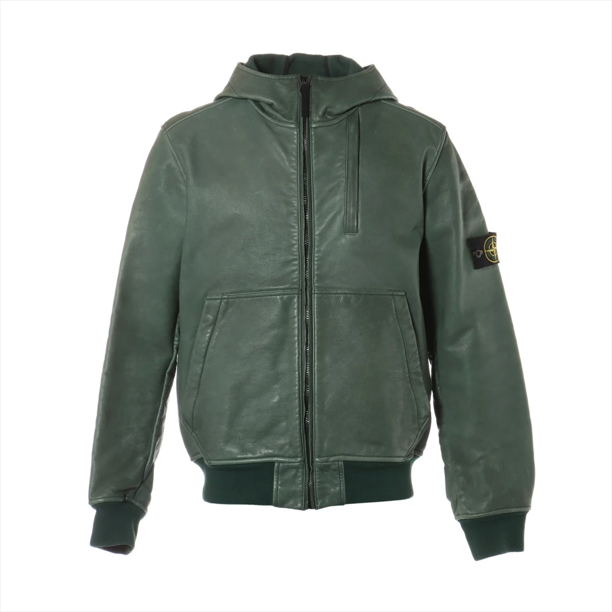 ストーンアイランド レザー レザージャケット L メンズ グリーン