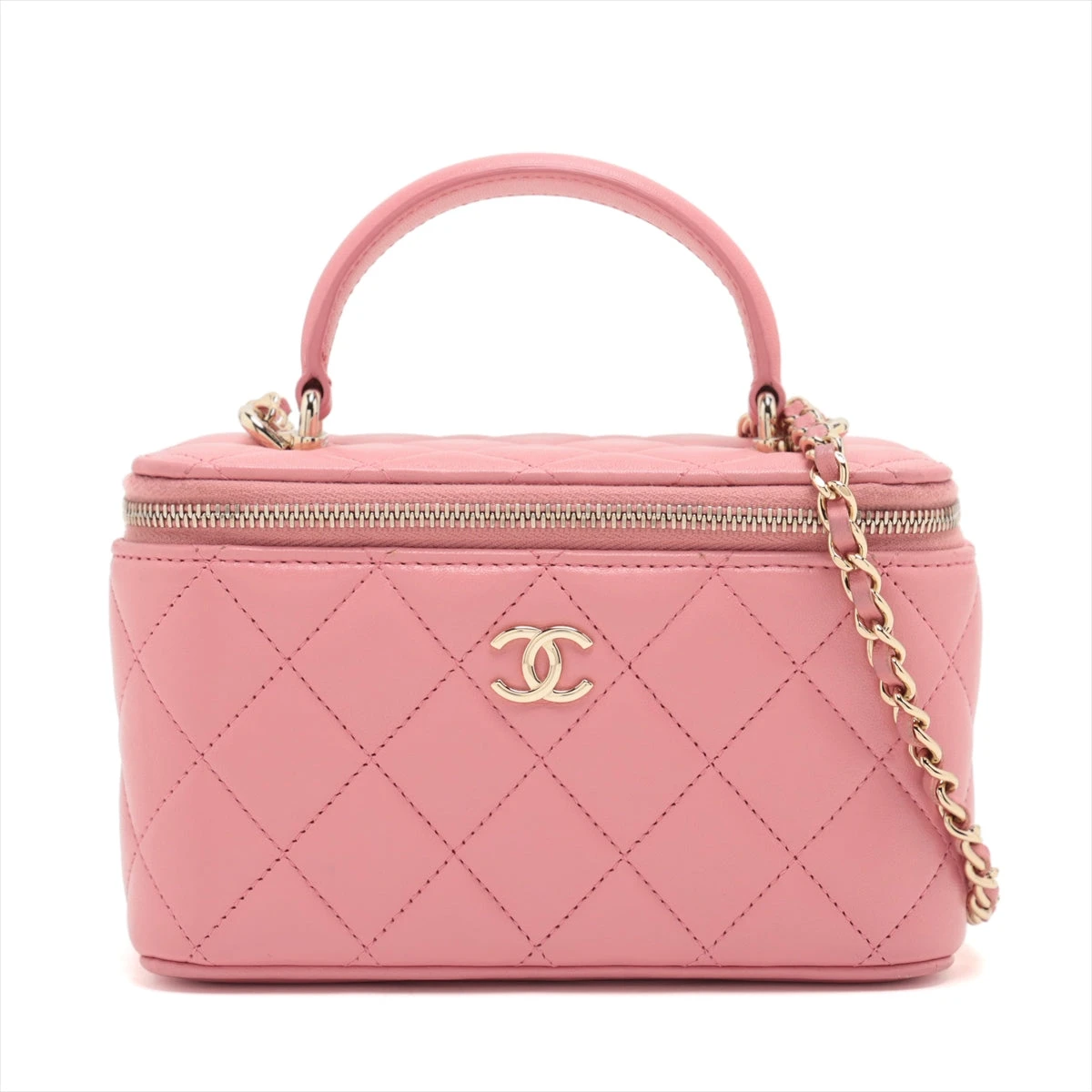 【使用頻度少】 CHANEL シャネル ラムスキン ピンクベージュ ゴールド CHANEL - シャネル CHANEL 財布 レディース ブランド 中財布