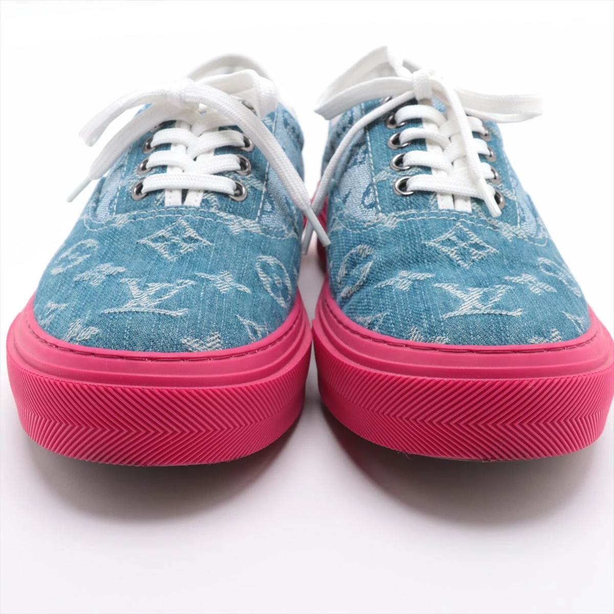 ヴィトン トロカデロライン 18年 デニム×レザー スニーカー 5 メンズ