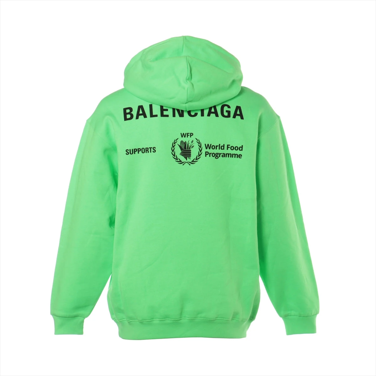 BALENCIAGA - BALENCIAGA バレンシアガ パーカー XS 黄緑 【古着