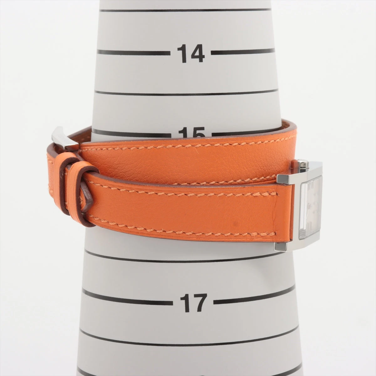 エルメス タンデム TA1.210 革ベルト QZ オレンジ レディース 腕時計 HERMES - エルメス タンデム TA1.210 革ベルト QZ オレンジ