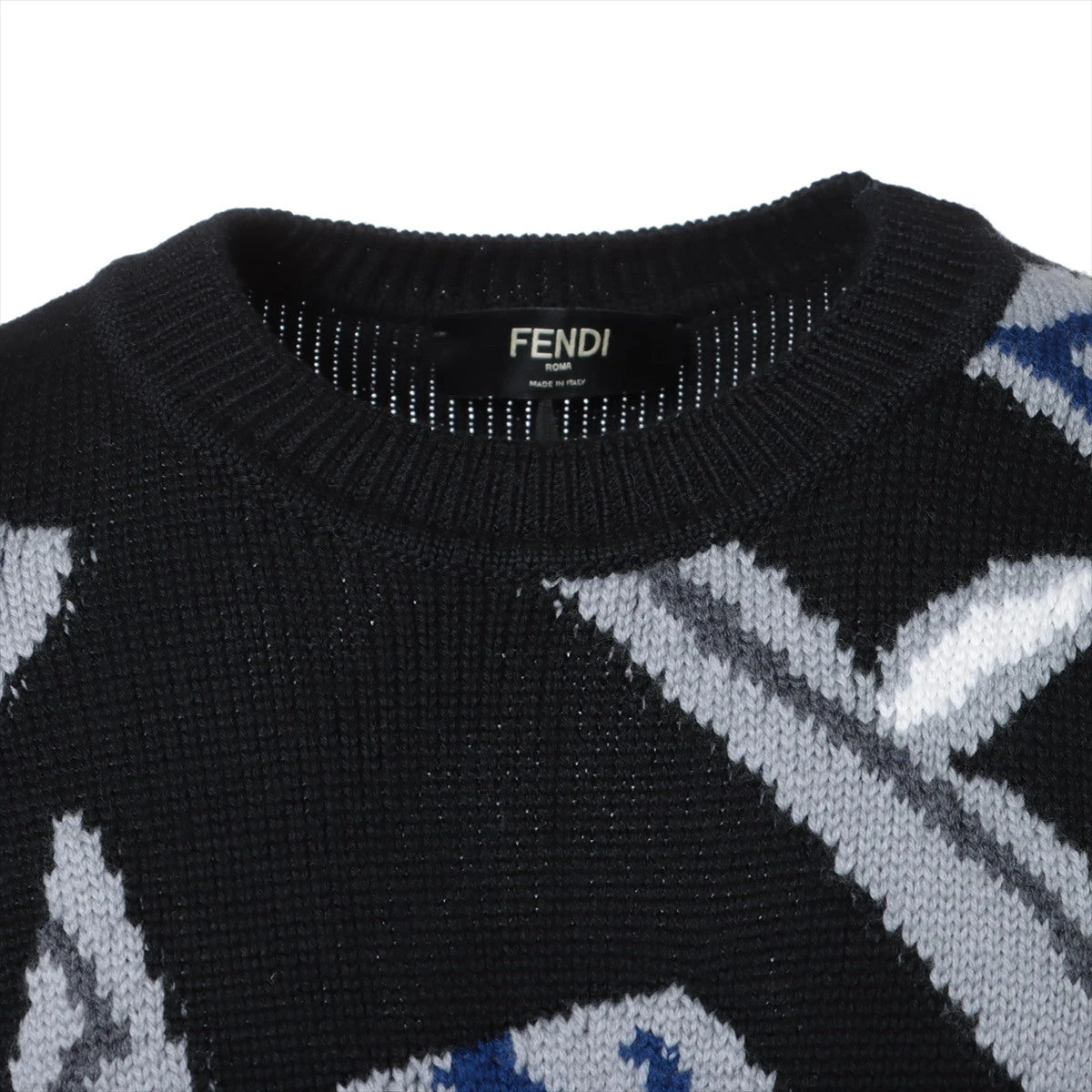 フェンディ 21年 ウール ニット 52 メンズ ブラック FZX013