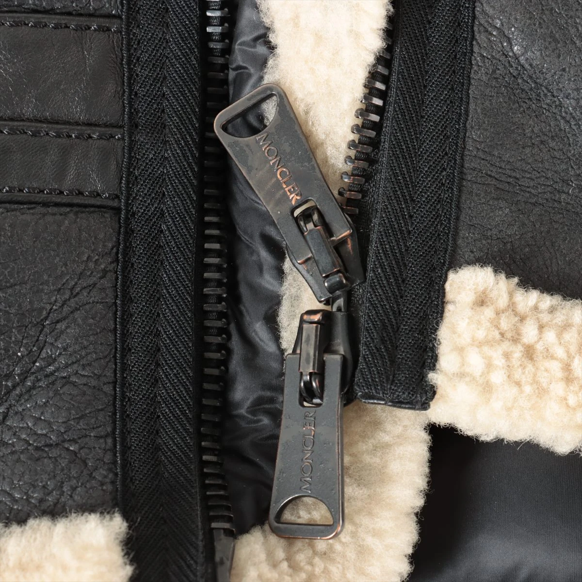 モンクレール BRICE 17年 ナイロン×レザー ダウンベスト 5 メンズ